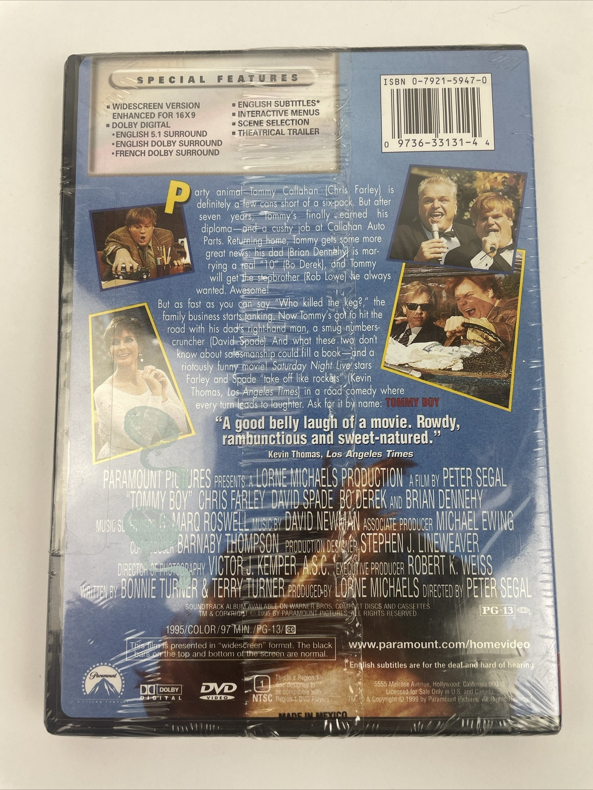Tommy Boy (DVD, 1995, Widescreen) Chris Farley David Spade Widescreen - NEW