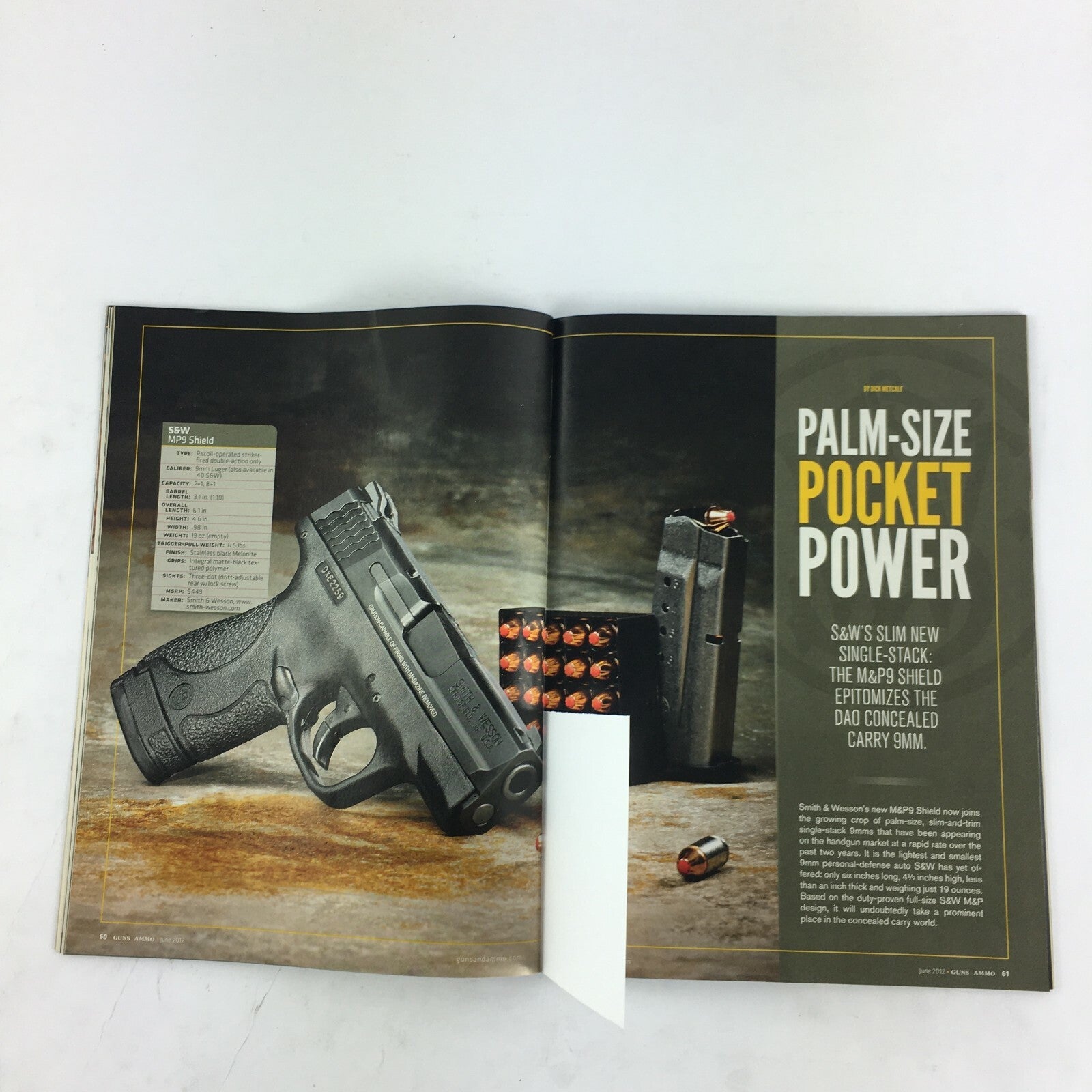 June 2012 Guns & Ammo Magazine Smallest&Lightest 9 Ever Savages .308 Hog Rifle