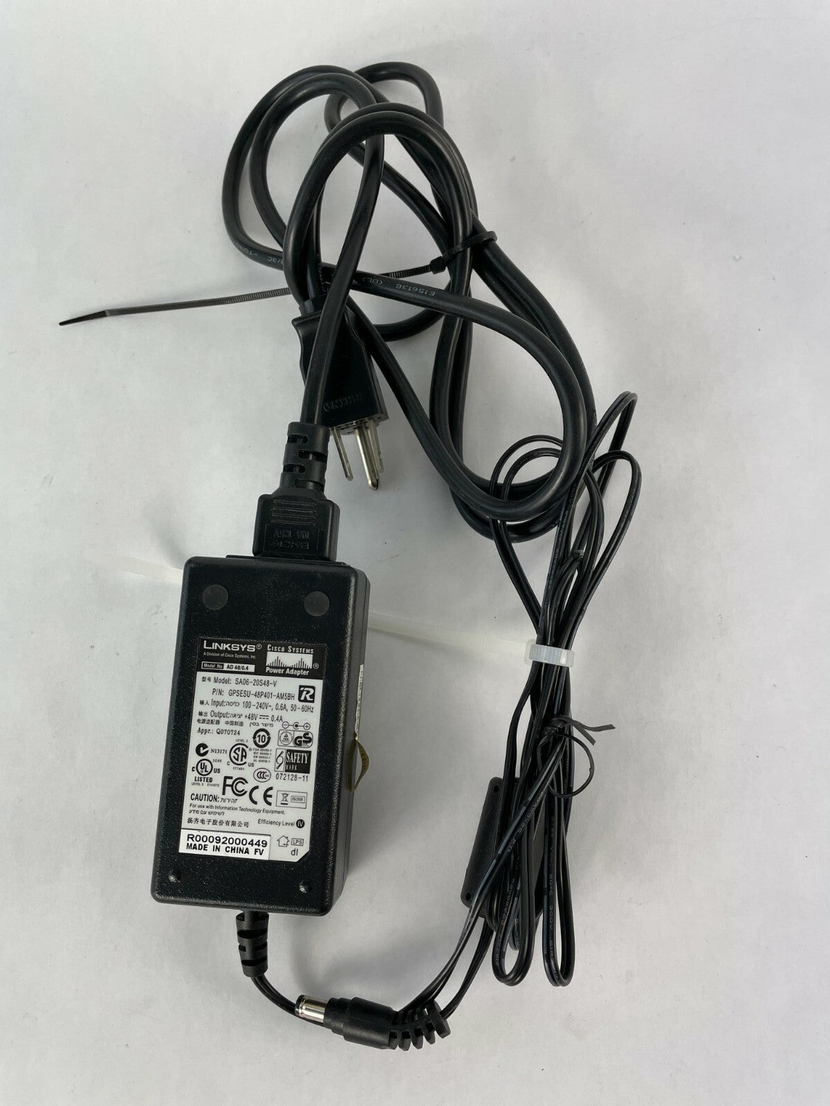 Genuine Linksys Adapter SA06-20S48-V Output 48 V 0.4 A Power Supply Adapter A80