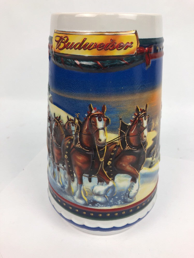Budweiser Holiday Beer Stein 2002 "Guiding The Way Home" Limited Edition Mug