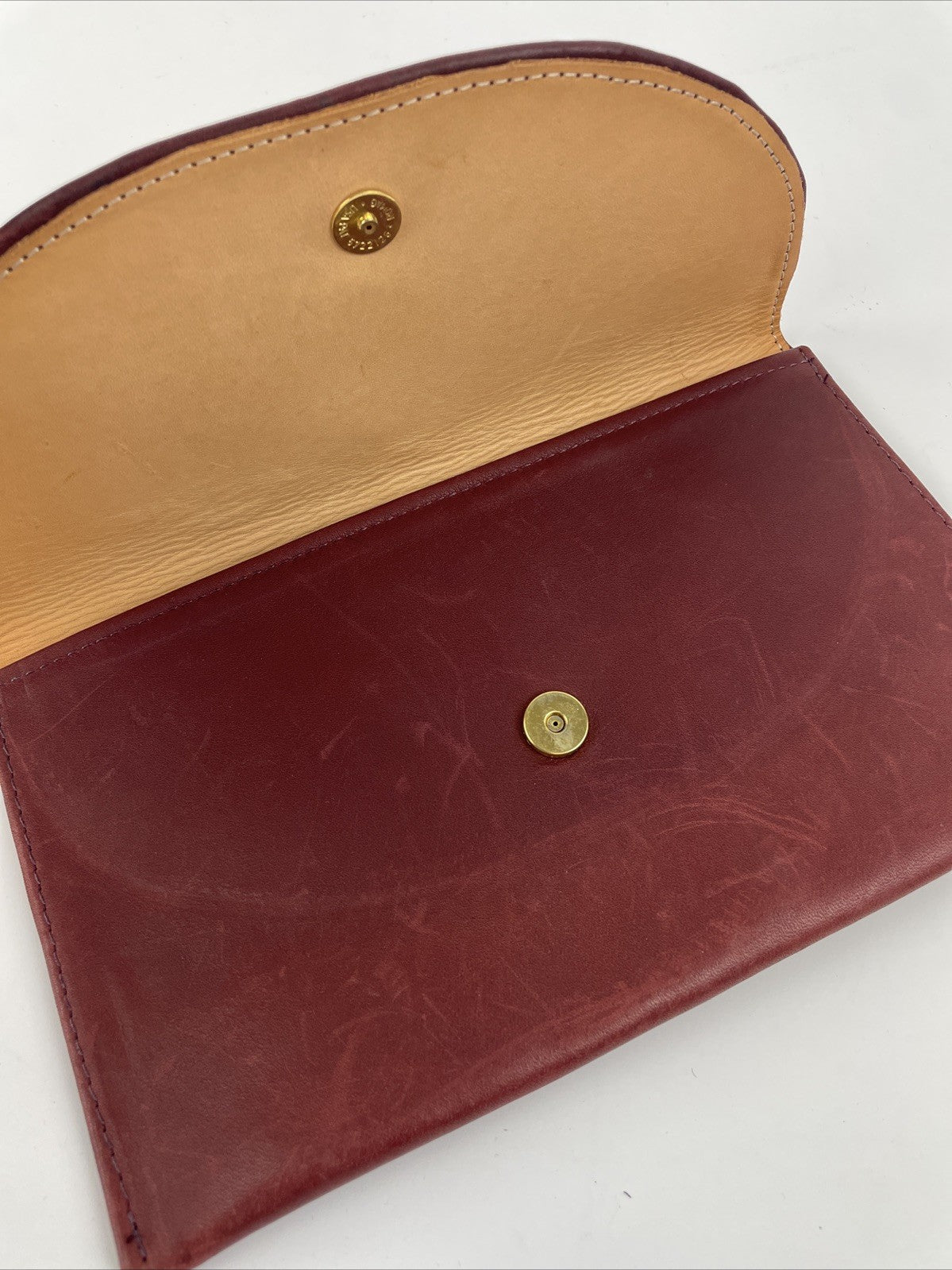 NEELY MACK SAN FRANCISCO BURGANDY LEATHER Heiress Cowhide Clutch Purse Wallet