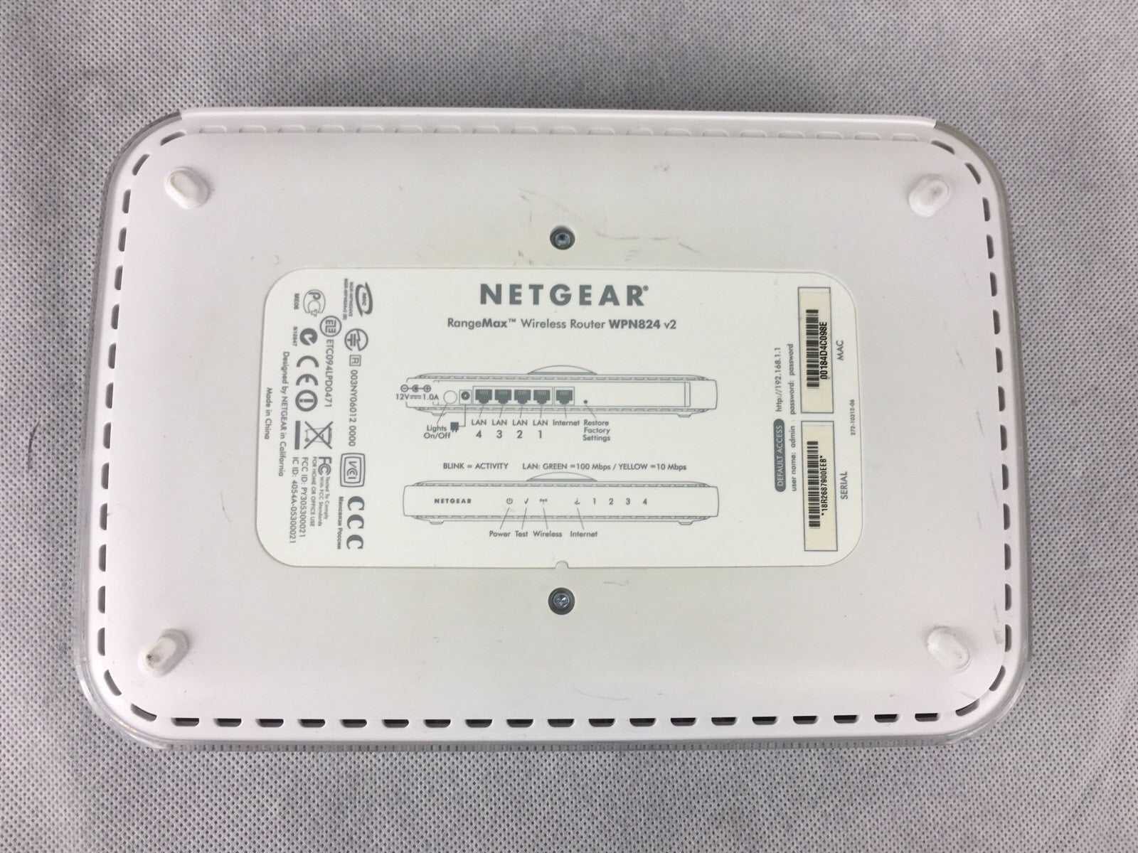 NetGear RangeMax Wireless N Router WPN824N N150