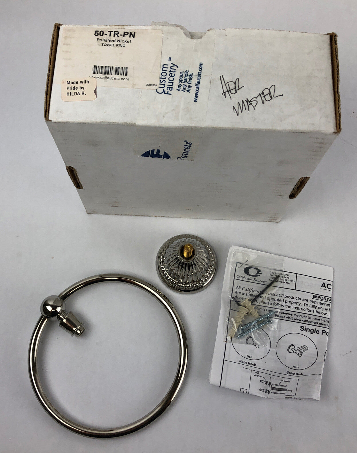 California Faucets 50-TR-PN Bathroom Towel Ring in Polished Nickel * Beautiful 