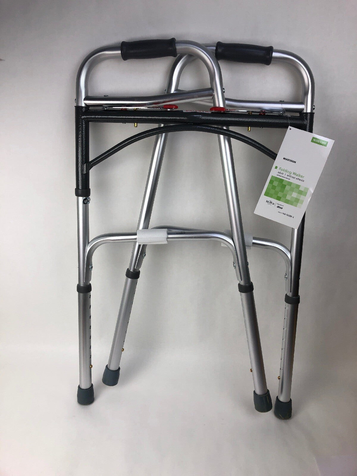 McKesson Drive Medical Two Button Folding Walker For Senior Brand New