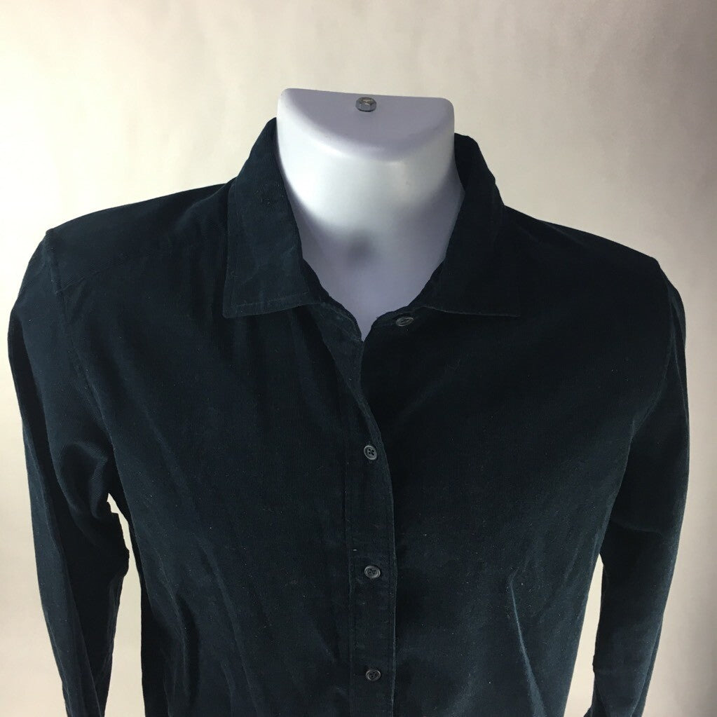 F By Faconnable Mens Button Front Shirt Blue Standard Cuff Long Sleeve Cotton 42