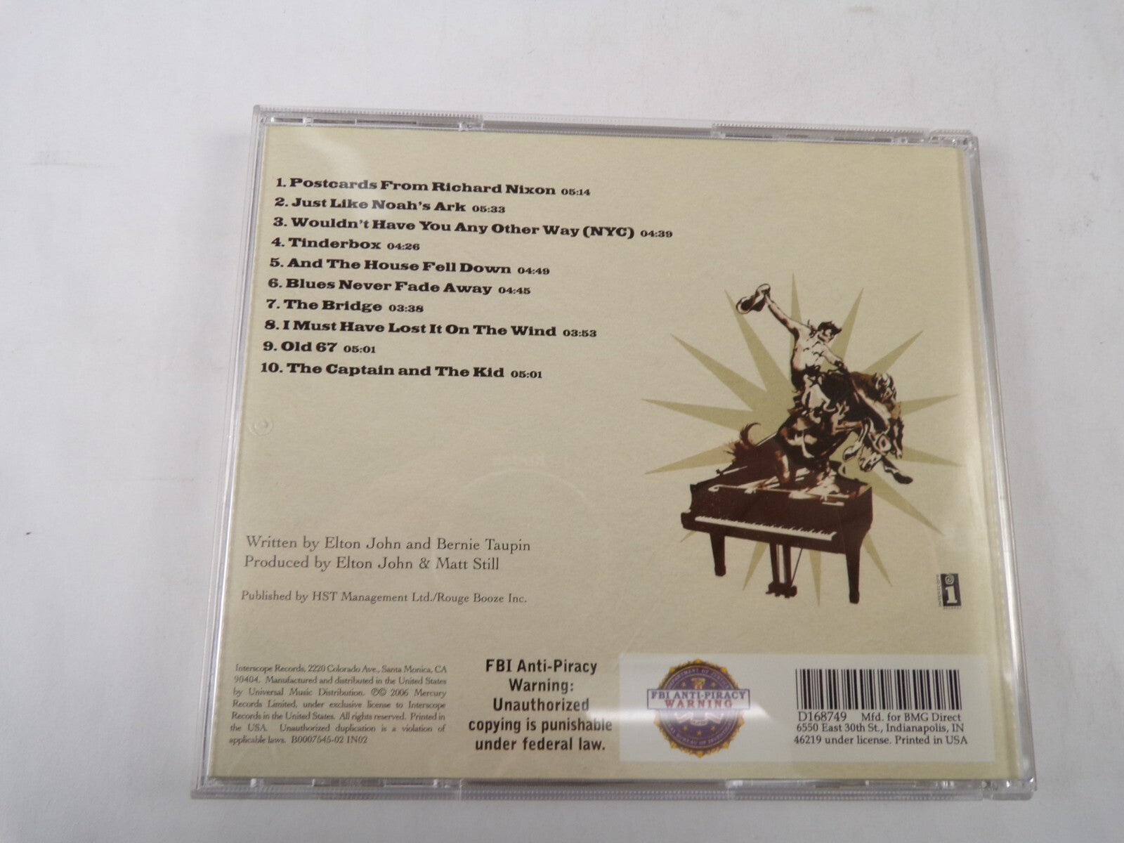 Elton John The Captain The KidPostcards From Richard Nixon Tinderbox Old CD#57