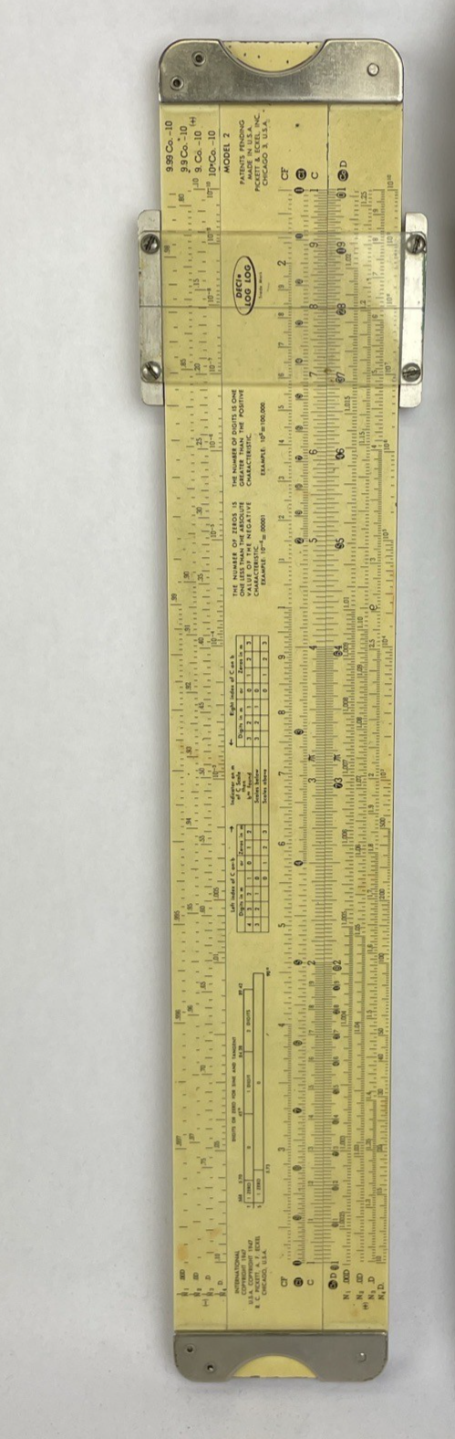 Vintage Pickett Eckel Model 2 ES Slide Rule Ruler Synchro-Scale Log with Case