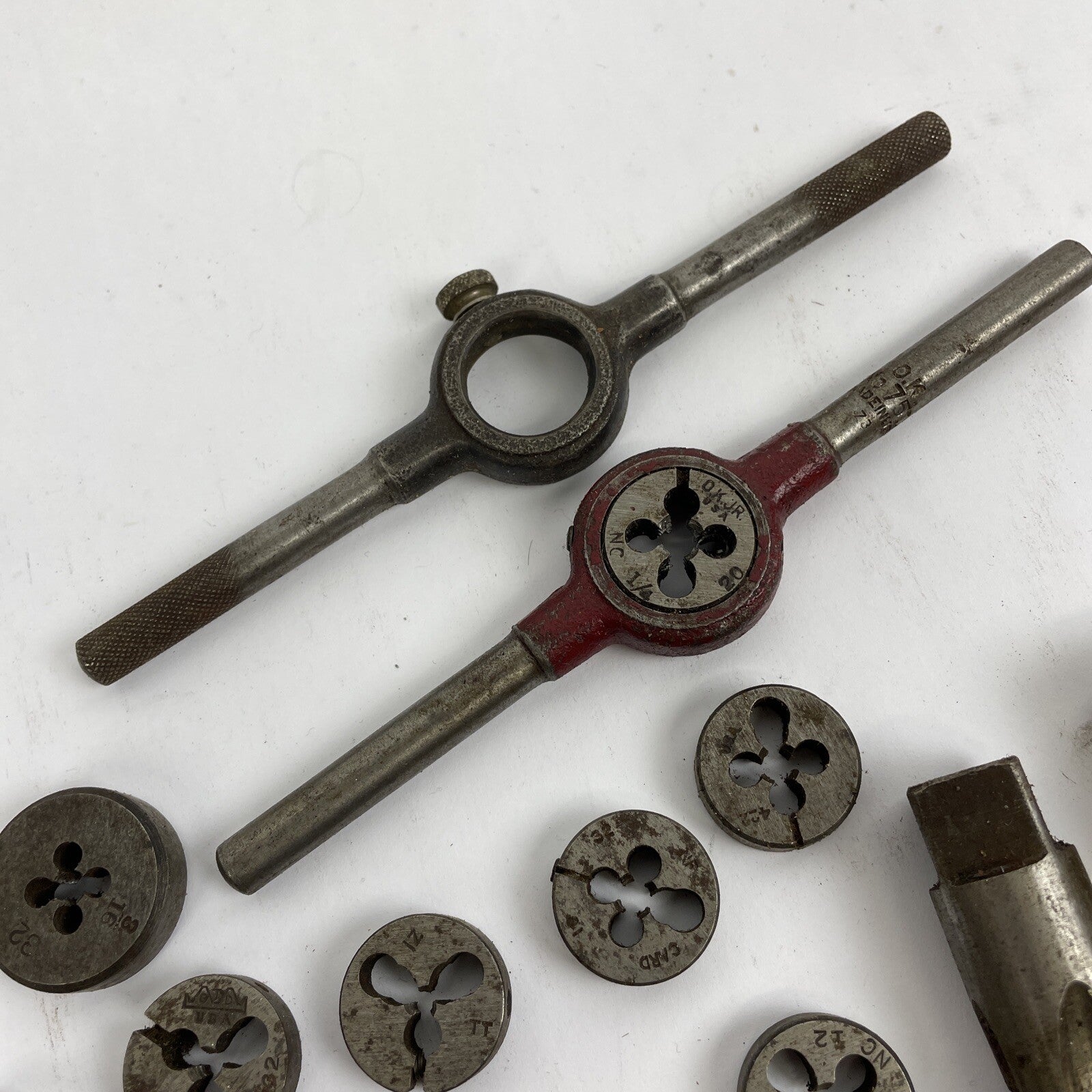 Vintage Tap & Die Mixed Lot 75 + Greenfield West Germany R&N Handle w Case LOOK