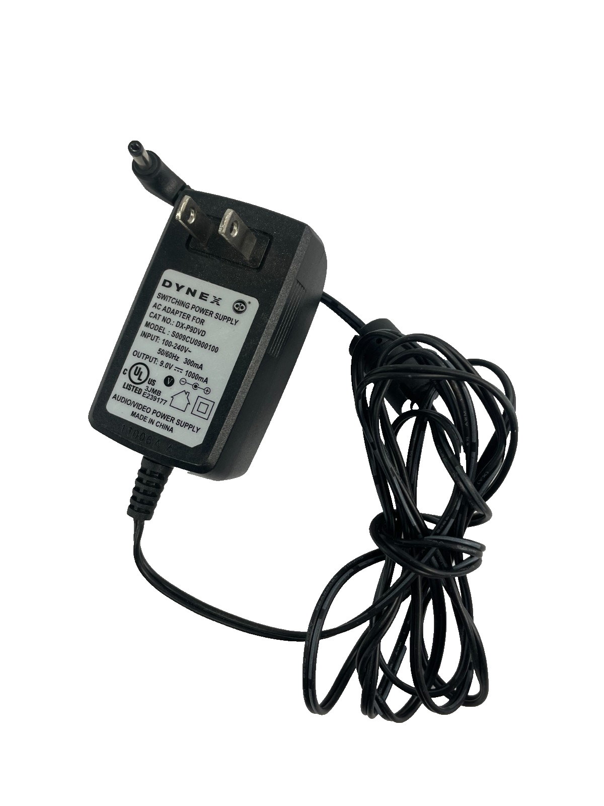 Geniune Dynex Model S009CU0900100 Output 9V 1A Power Supply AC Adapter #A79