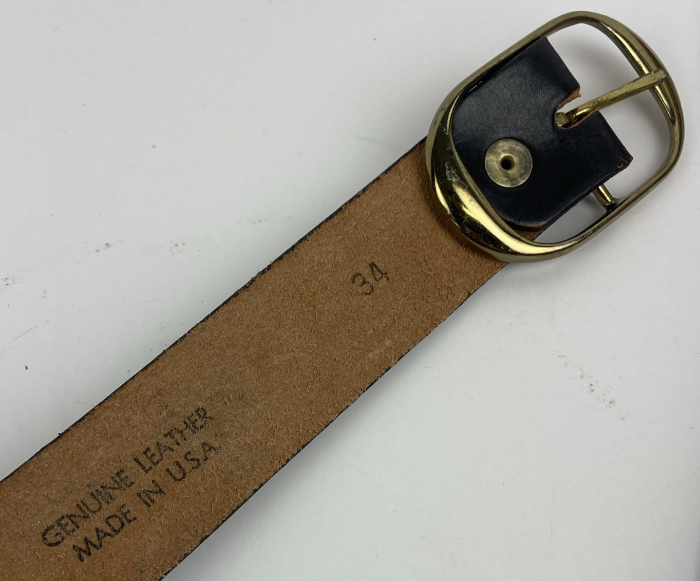 Vintage Jack Daniel’s Old Time Whiskey Brown Leather Embossed Belt w BUCKLE 34*
