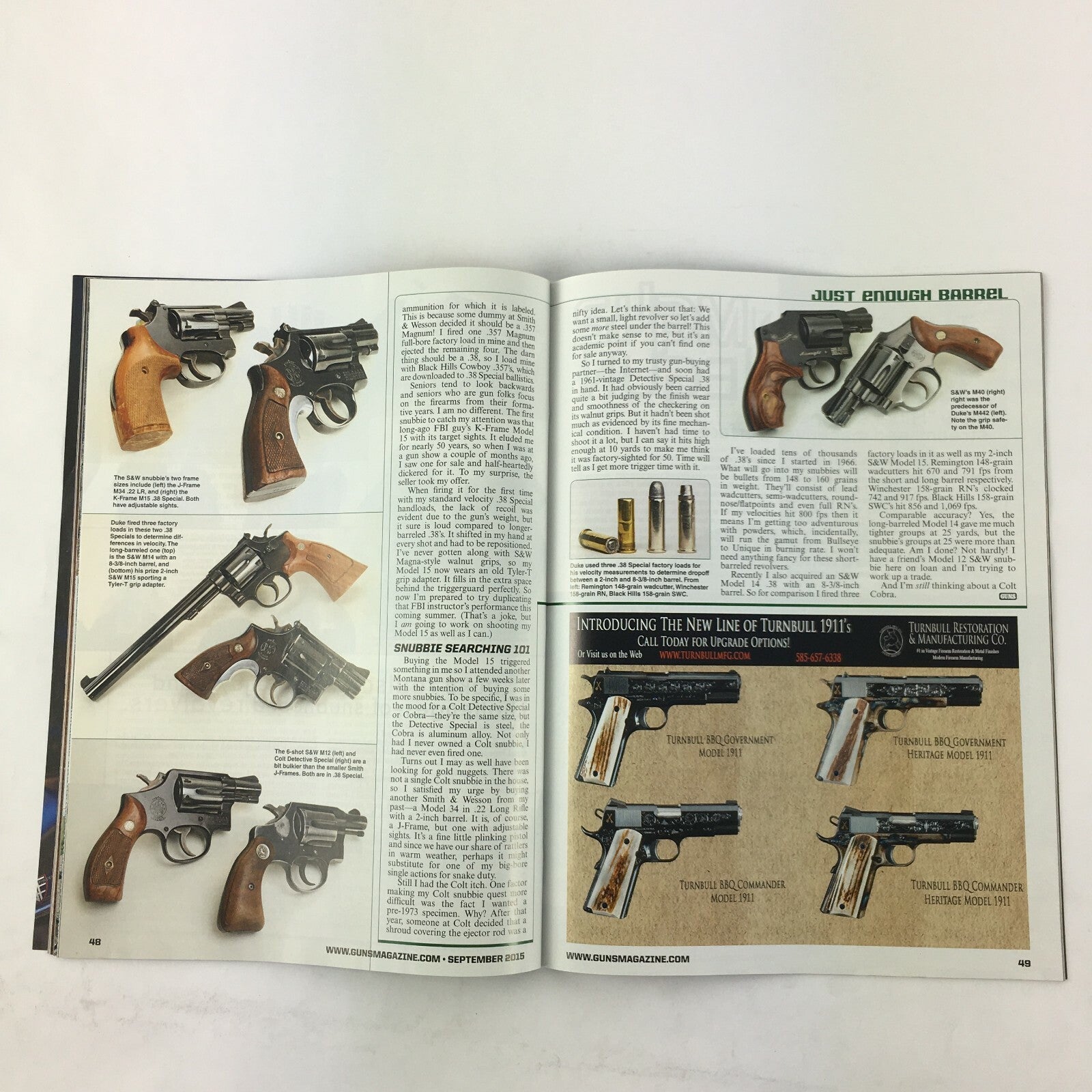 September 2015 Guns Magazine 9mm High RPM Ripper MG42 SR1911 LW .45 ACP 2xRuger