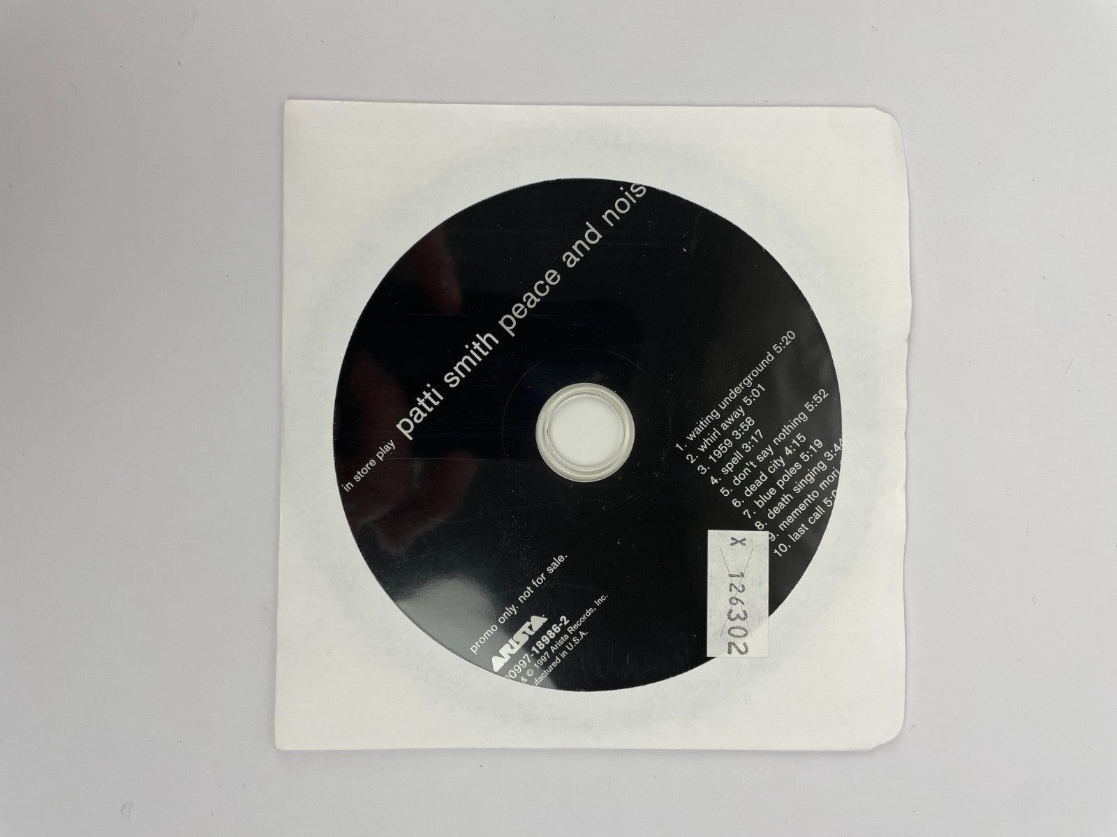 Patti Smith Peace and Noise Digital Audio CD  Arista 1997