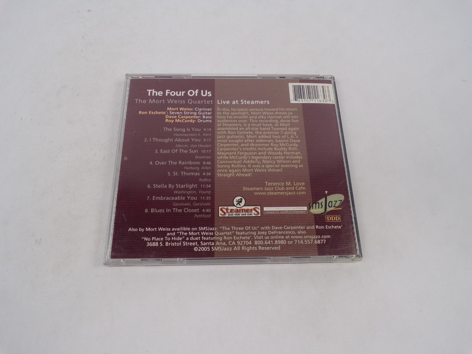 The Four Of Us The Mort Weiss Quartet Live At Steamers The Song Is You I CD#71