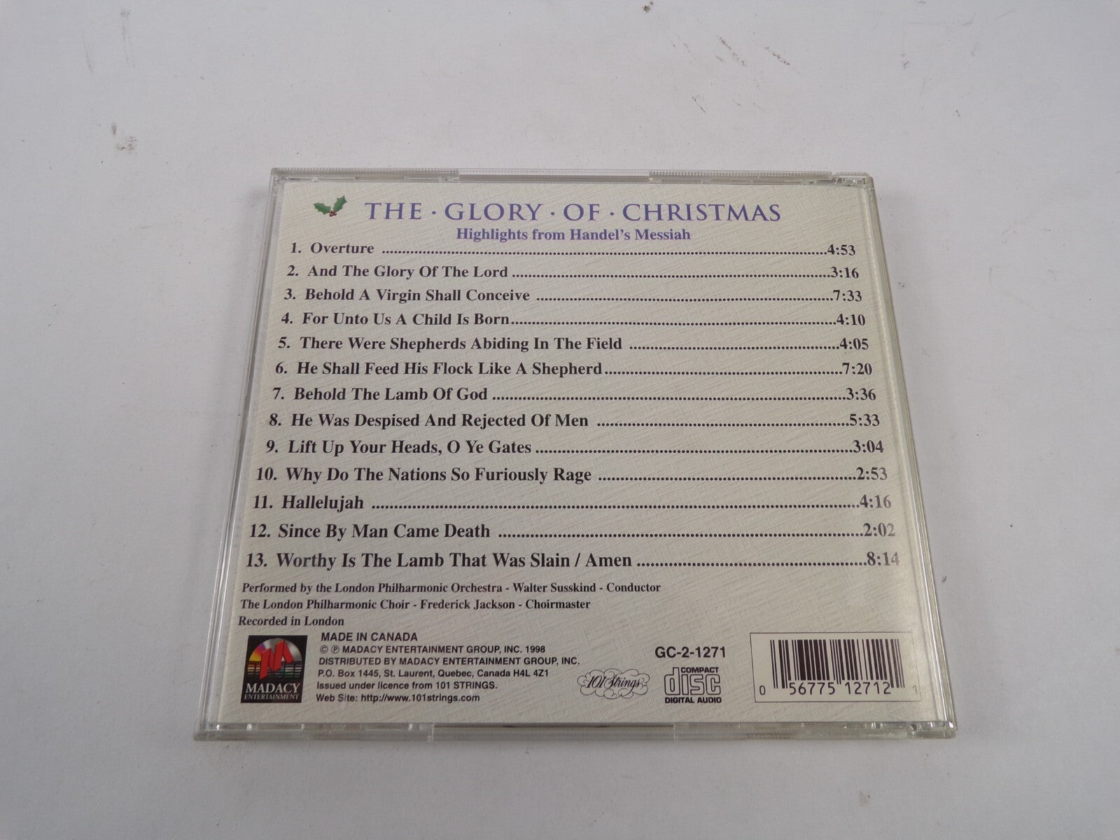 The Glory Of Christmas Overture And The Glory Of The Lord Hallelujah CD#51