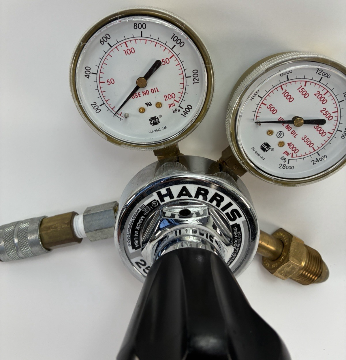 Harris 25GX-145 Single Stage Oxygen Regulator Dual Gauge 3000 PSI Welding