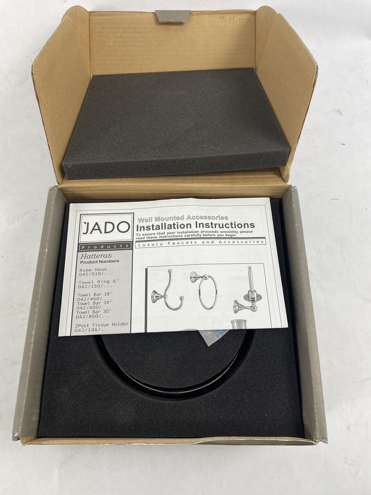 Jado Hatteras 6 inch towel ring polished chrome 042/150/100 bathroom accessory