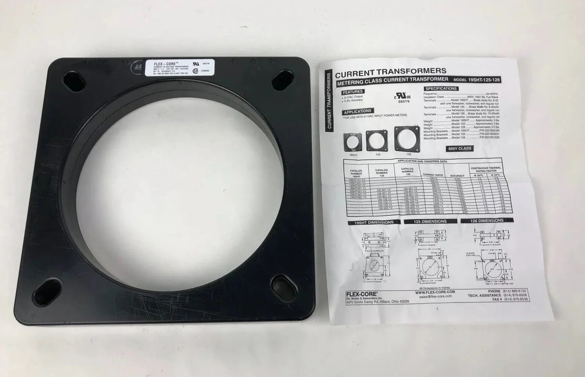 FLEX-CORE 125-162 Current Transformer 600V Solid Core 1600:5 Round, 6.31" 1 PC