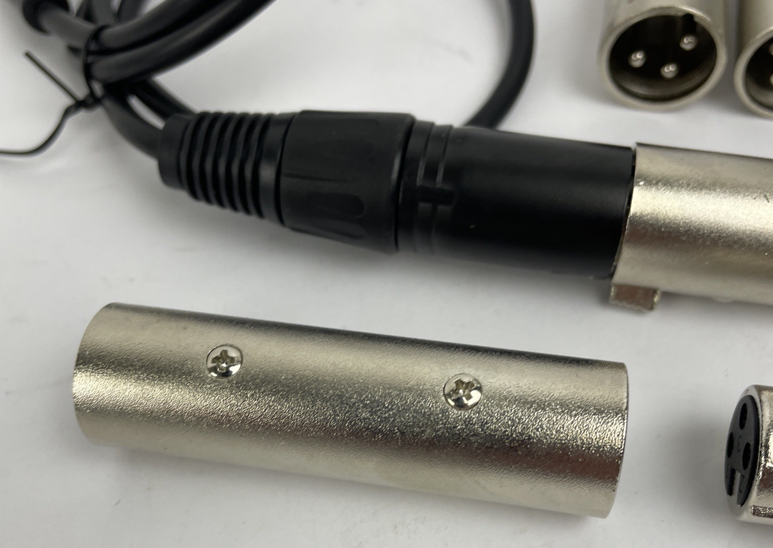 Locking 3-Pin Male XLR to Male 1/4" 6.35mm Mono Jack Connector Audio Adapter Lot