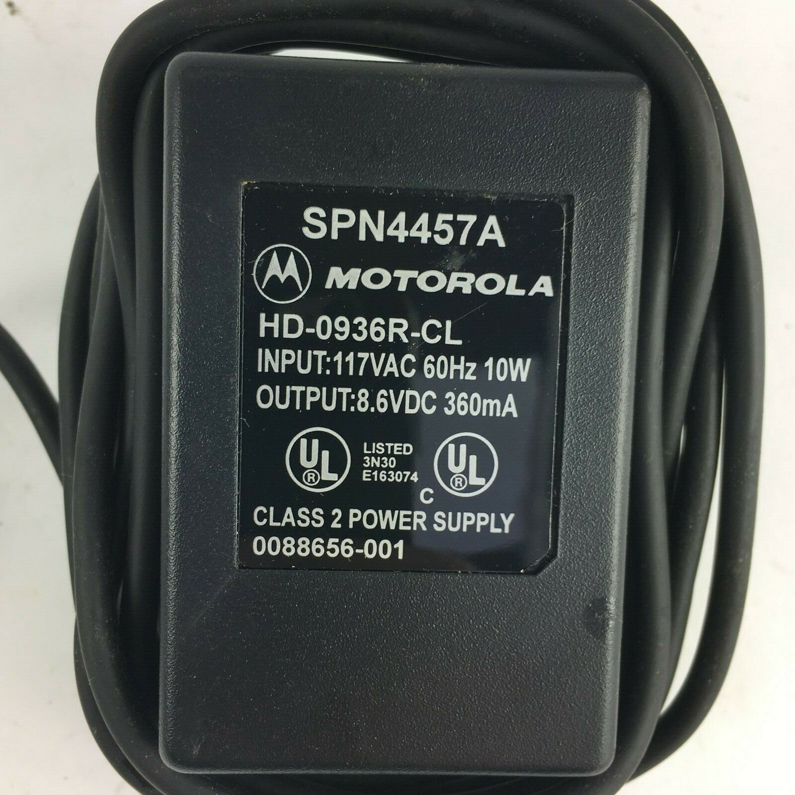 Genuine Motorola HD-0936R-CL Output 8.6V 360mA Power Supply Adapter A15