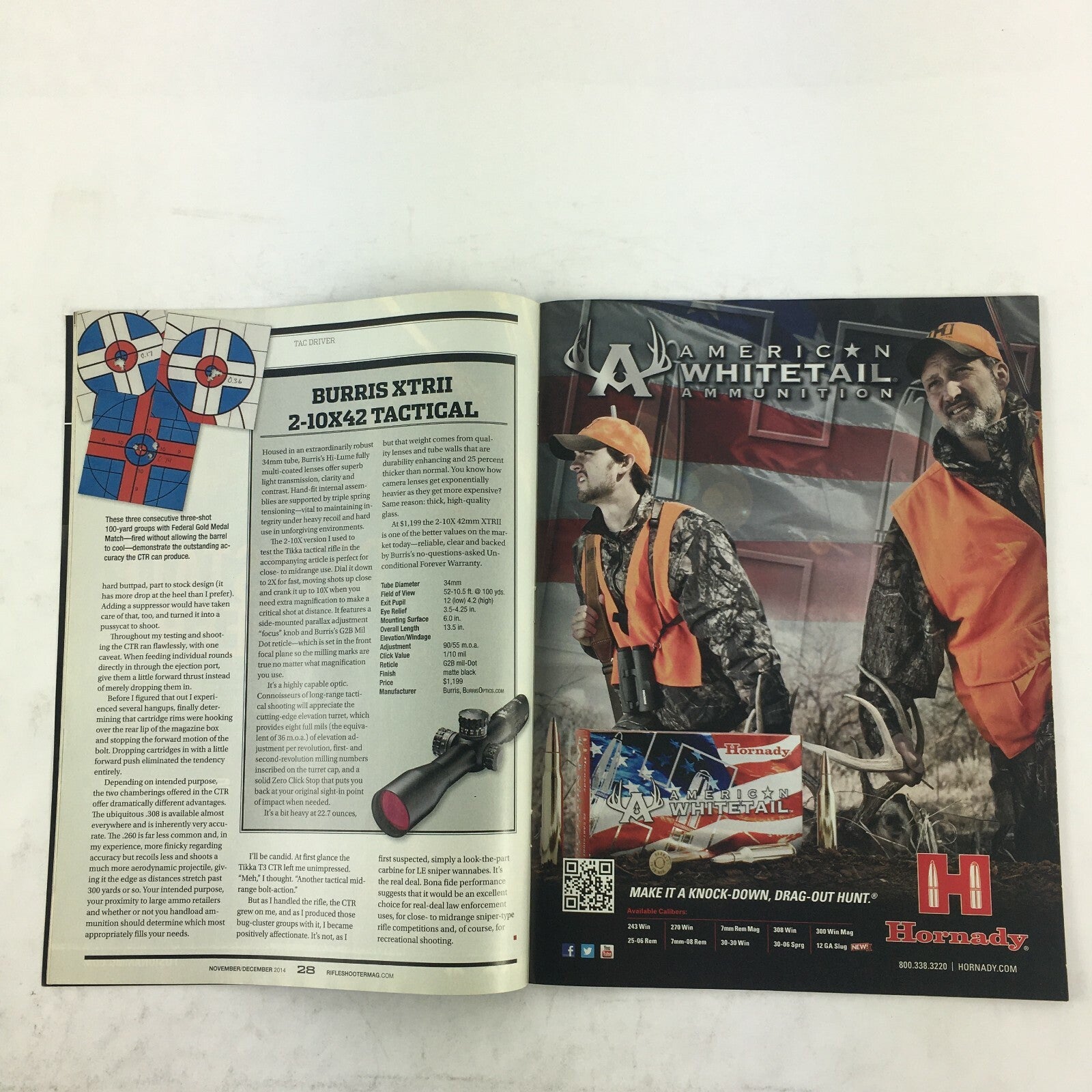 November 2014 Rifle Shooter Magazine Tikka CTR Super Nosler .26 Nosler Rossi R92