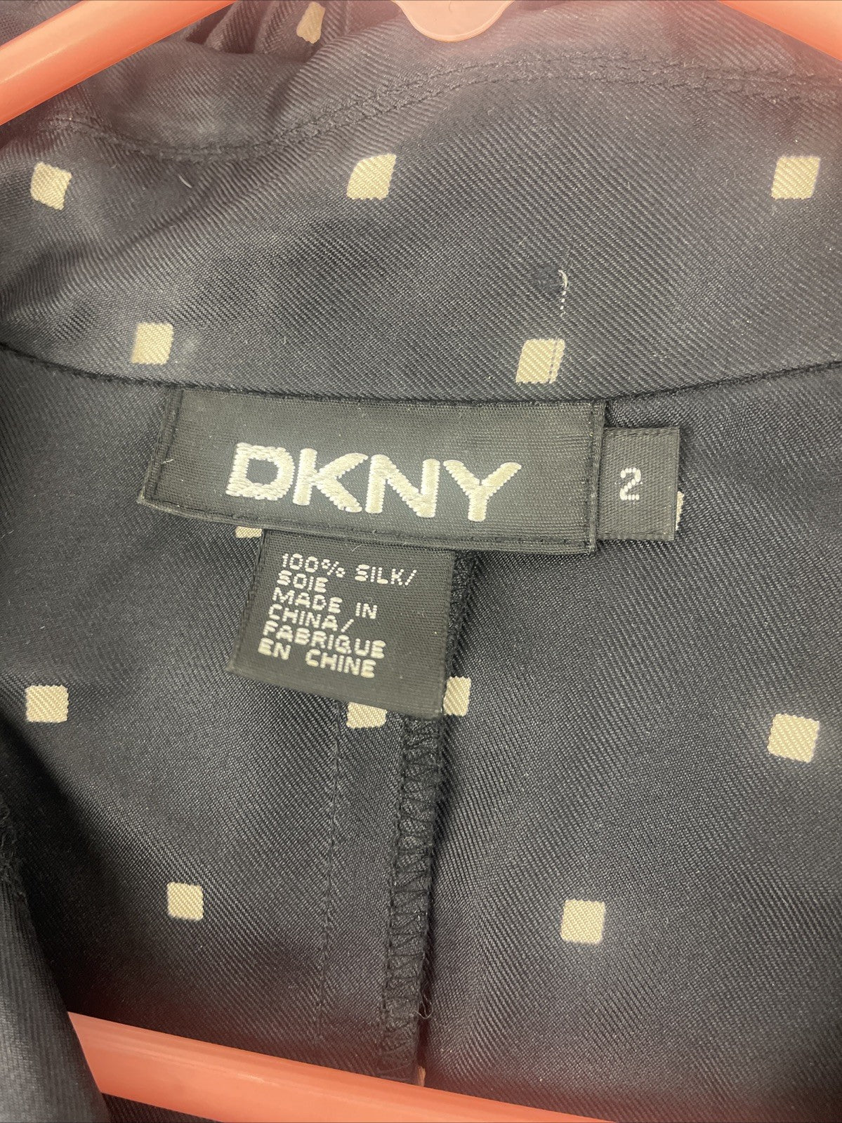 DKNY Petite Women's Silk Square Dot Print Mini Skirt w Matching Top Sz 2 Petite