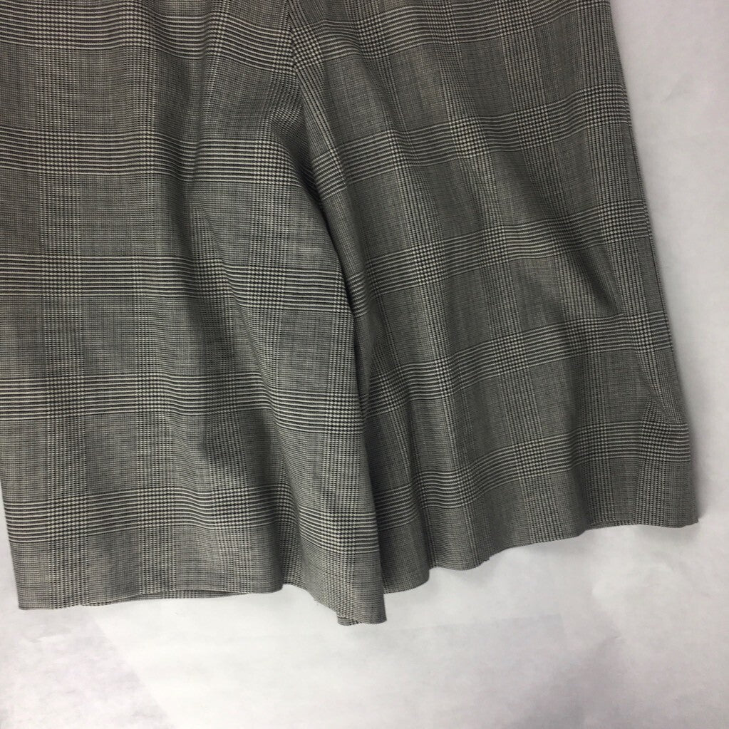 Cacharel Womens Culotte Pants Gray Glen Plaid Zip Fly Belt Loop Lined Stretch 28
