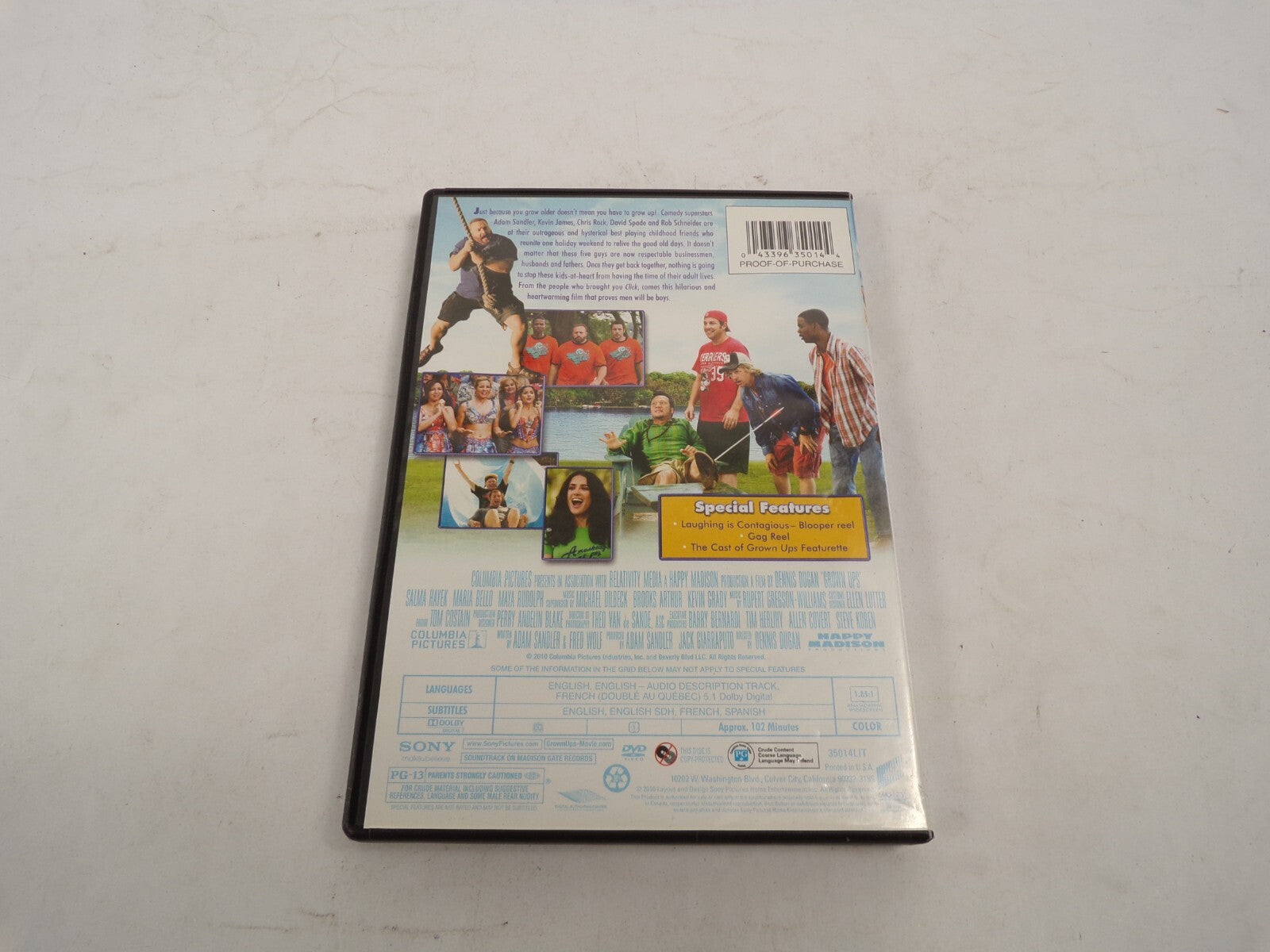 Grown Ups Adam Sandler Kevin James ChrisRock David Spade RobSchneider DVD Movies