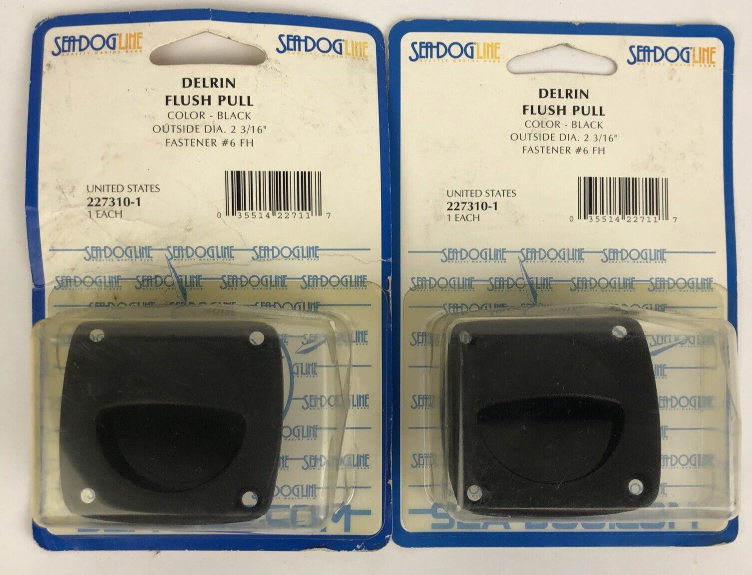 Lot of 2 x Sea-Dog Marine SEA DOG Line Black Flush Pull #227310-1 OD - 2 3/16"