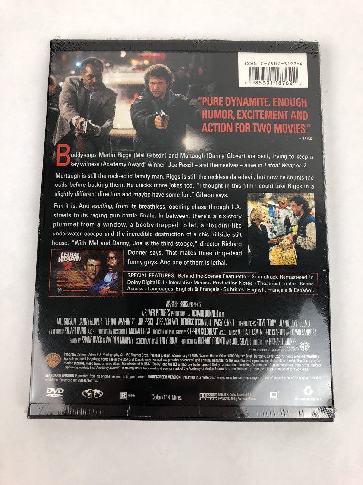 LETHAL WEAPON 2 (DVD, 1997, SNAP CASE, STANDARD & LETTERBOX) - Mint FSTSHP