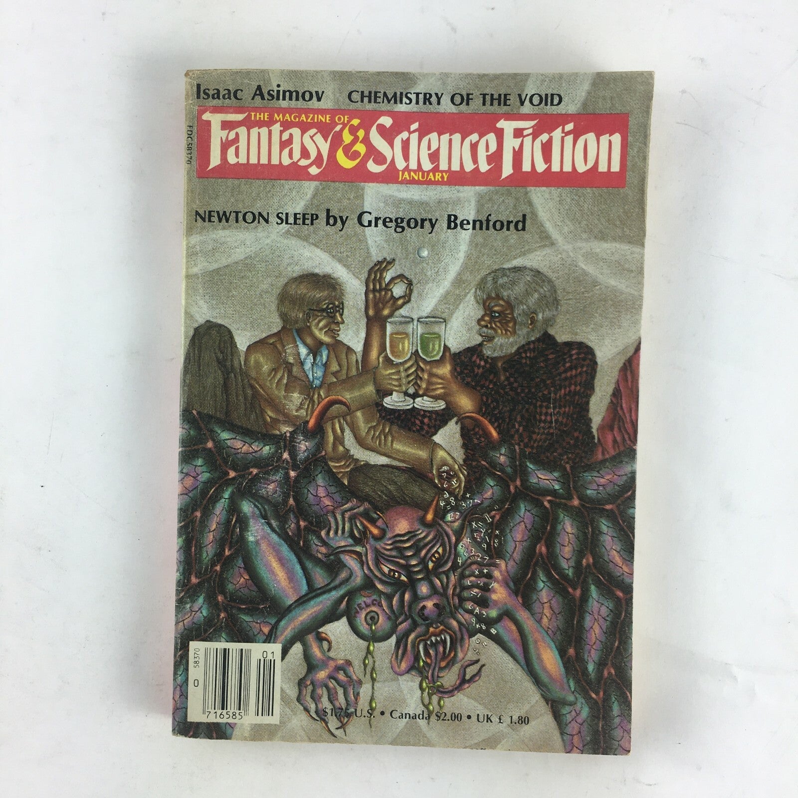 January Fantasy & Science Fiction Magazine Newton Sleep by Gregory Benford