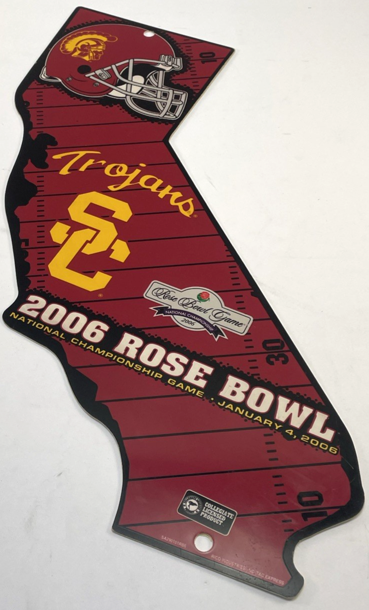 USC Trojans 2006 Rose Bowl National Championship Game Licensed California Shaped