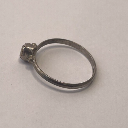 Dainty Native American Minimalist Mother Pearl 925 Sterling Silver Ring Size 4