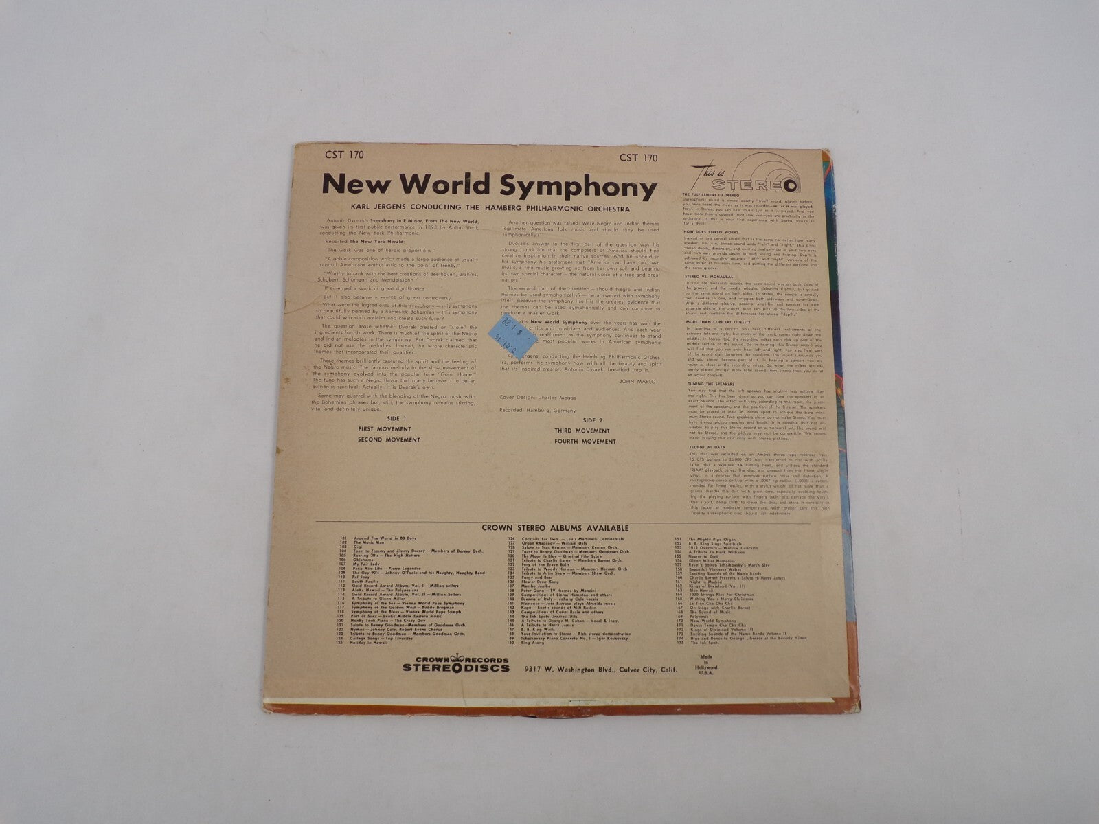 Svorak New World Symphony Karl Jergen's Conducting The Hambury Philharmonic Orch