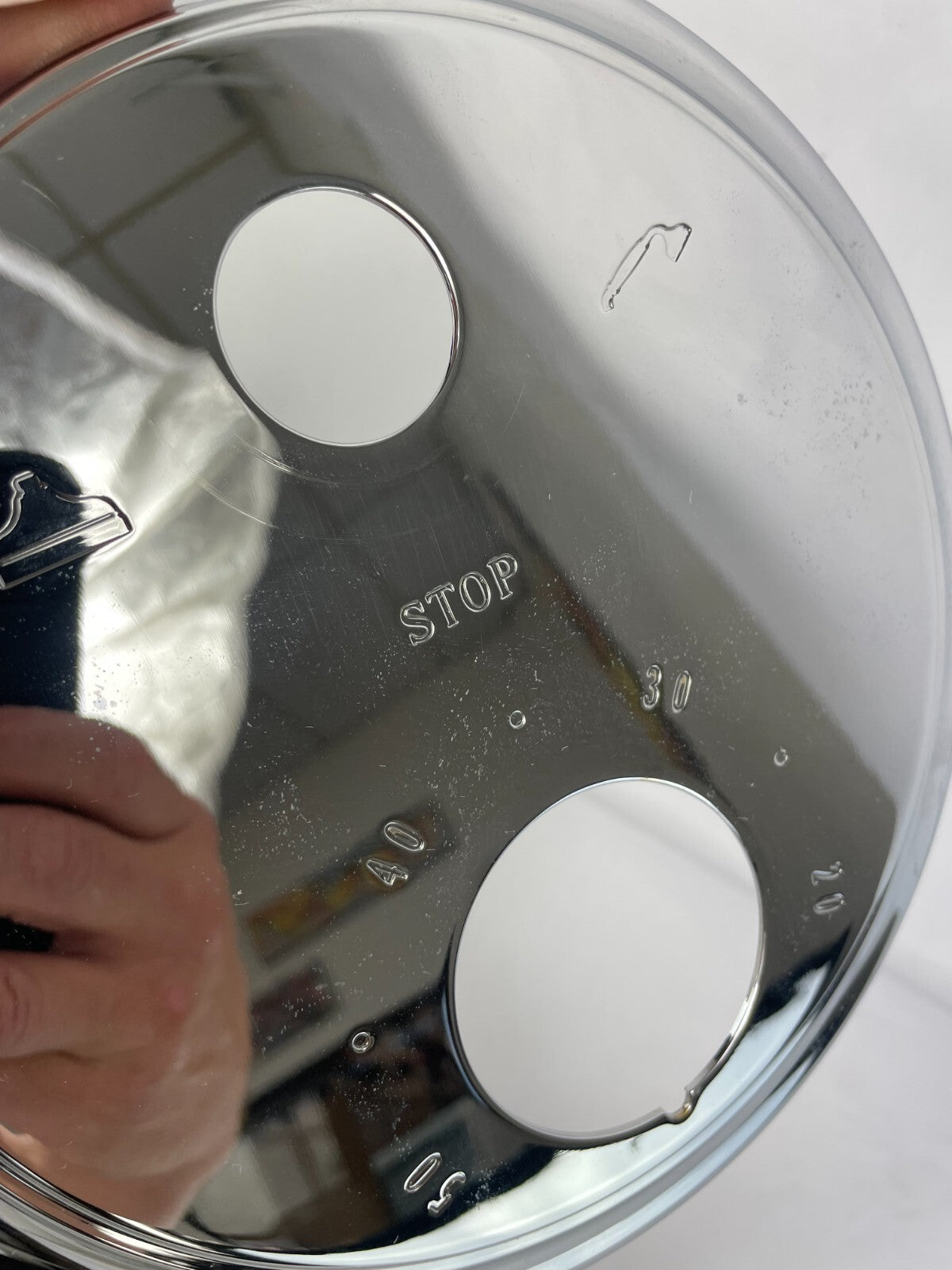 Horus 19502 polished chrome reversed diverter trim plate for concealed bathroom valve