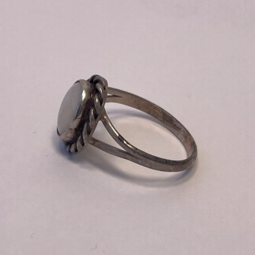 Native American Mother of Pearl 925 Sterling Silver Ring Size 5 VINTAGE