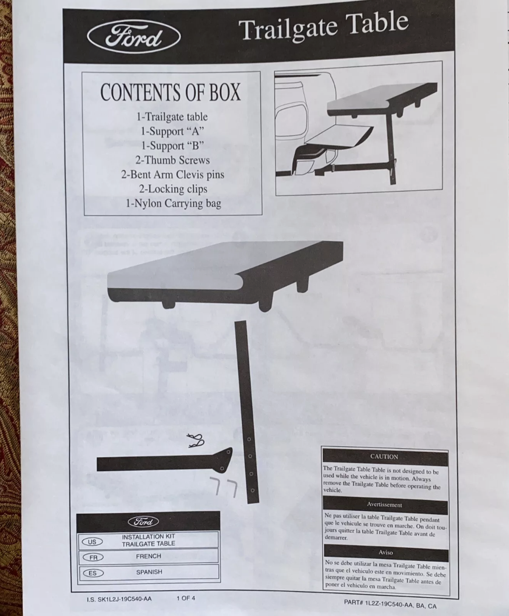 Ford Adjustable Hitch Mount Tailgate Table Camping Fishing Picnic Sport Event