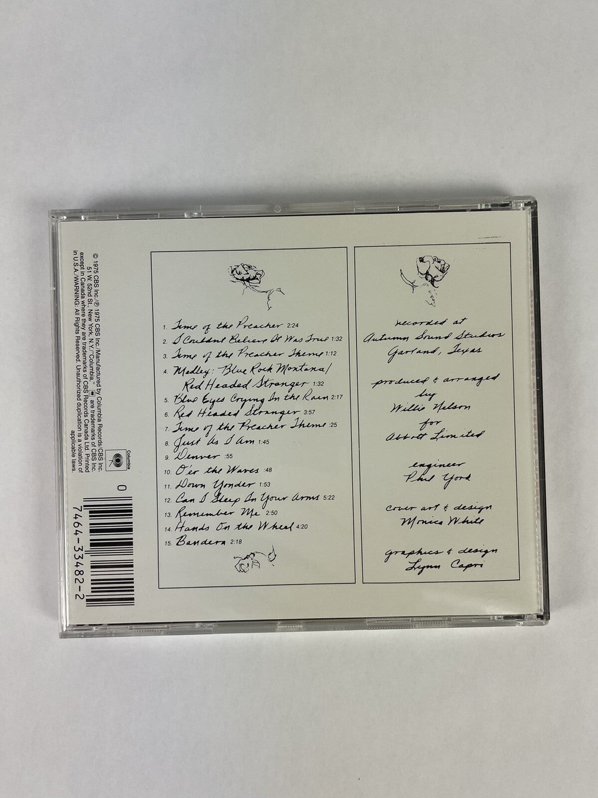 WILLIE NELSON - Red Headed Stranger CD    #6