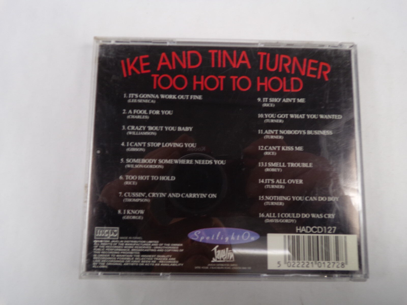 Ika And Tina Turner Too Hot To Holo A Fool For You Too Hot ToHold CD#59
