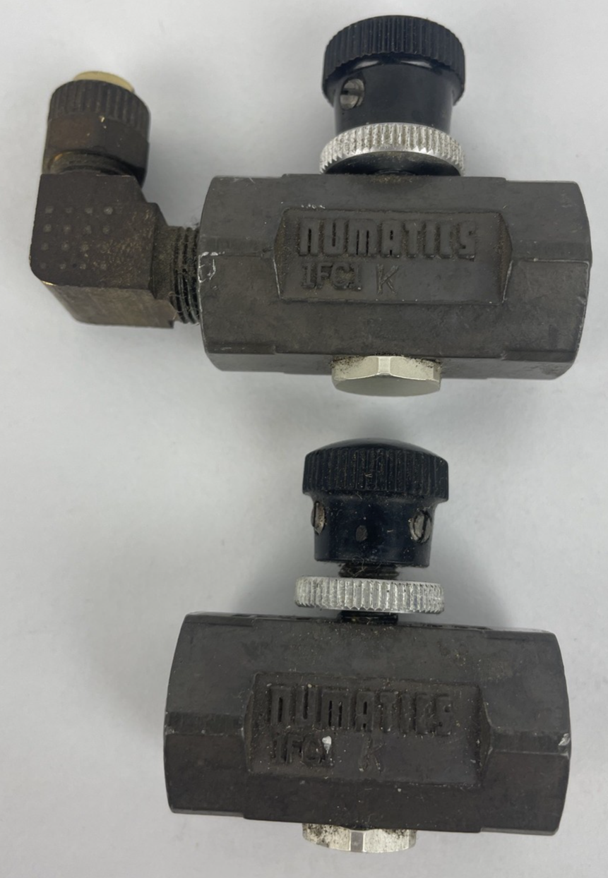 Lot of 2 x OEM NUMATICS 1FC1 FLOW CONTROL VALVE 1/8 FNPT X 1/8 FNPT  V0972