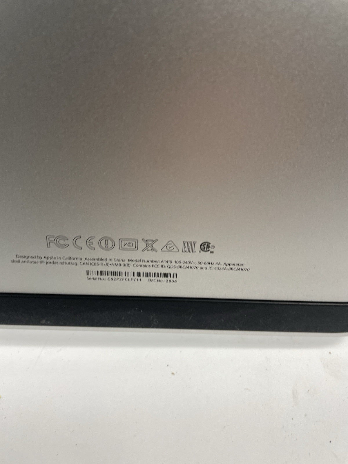 A1419 CLEAN  STAND Apple Late 2014 iMac 27 A1419  Aluminum Rear Housing Case