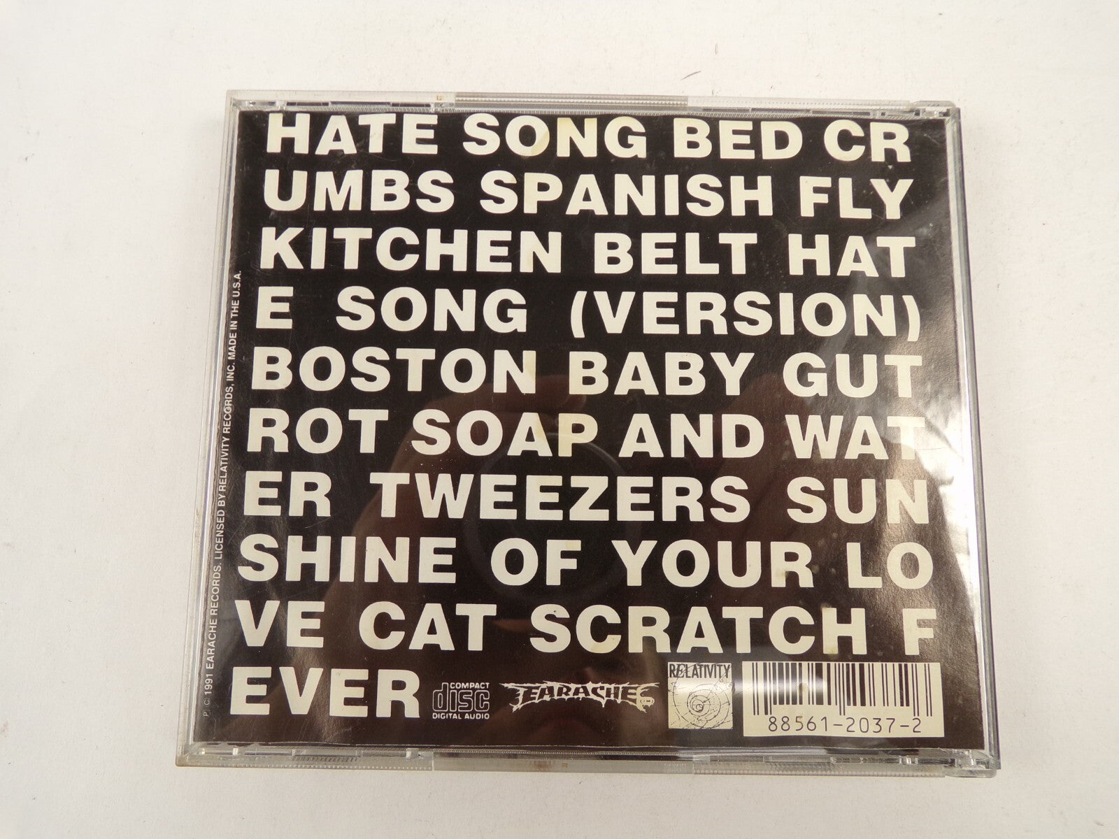 Fudge Tunnel's First Movement Tweezers Hate Song Gut Rot Spanish Fly CD#45