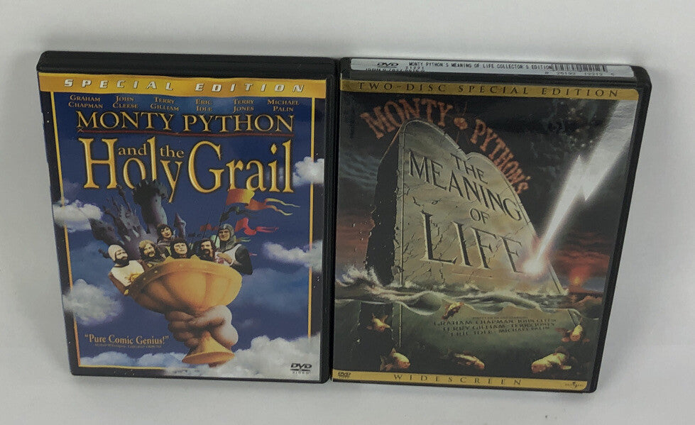 2 x Monty Python's DVD Video - The Meaning of Life - Holy Grail Very Good Cond.