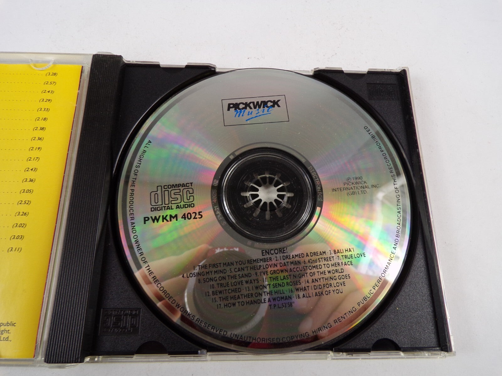 Encore Bert Weedon Pwks 4025 The First Man You Remember True Love CD#30