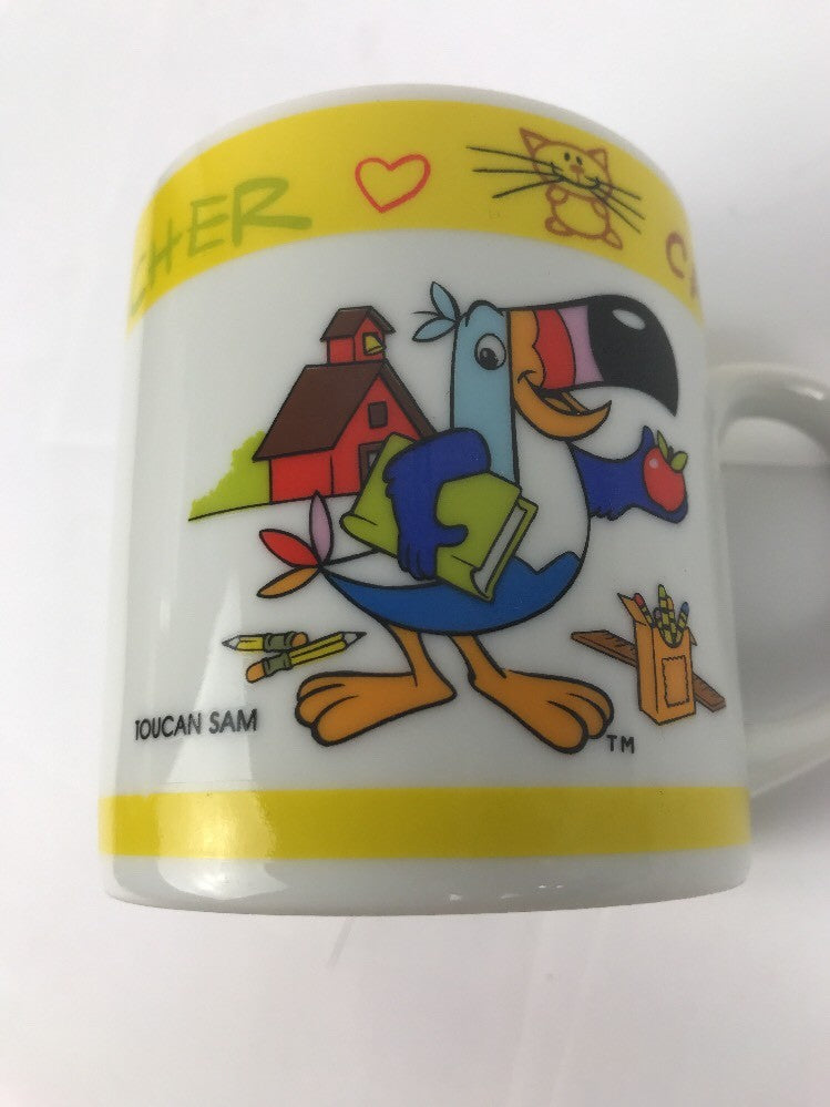 Vintage Papel Kelloggs  Fruit Loops Toucan Sam Mug Very Rare Item Japan 1983
