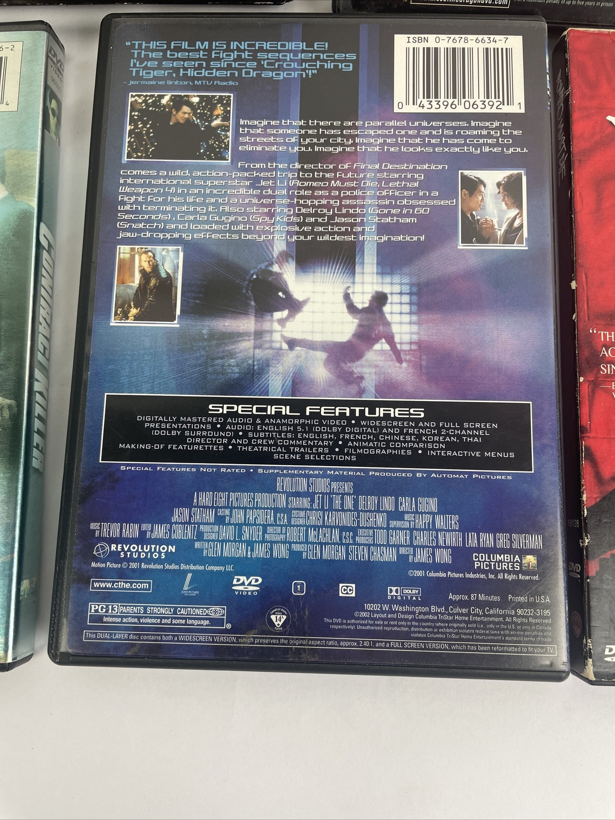 5 x Jet Li DVD Lot Contract Killer - THE ONE - Romeo Must Die - Unleaeshed -KOTD
