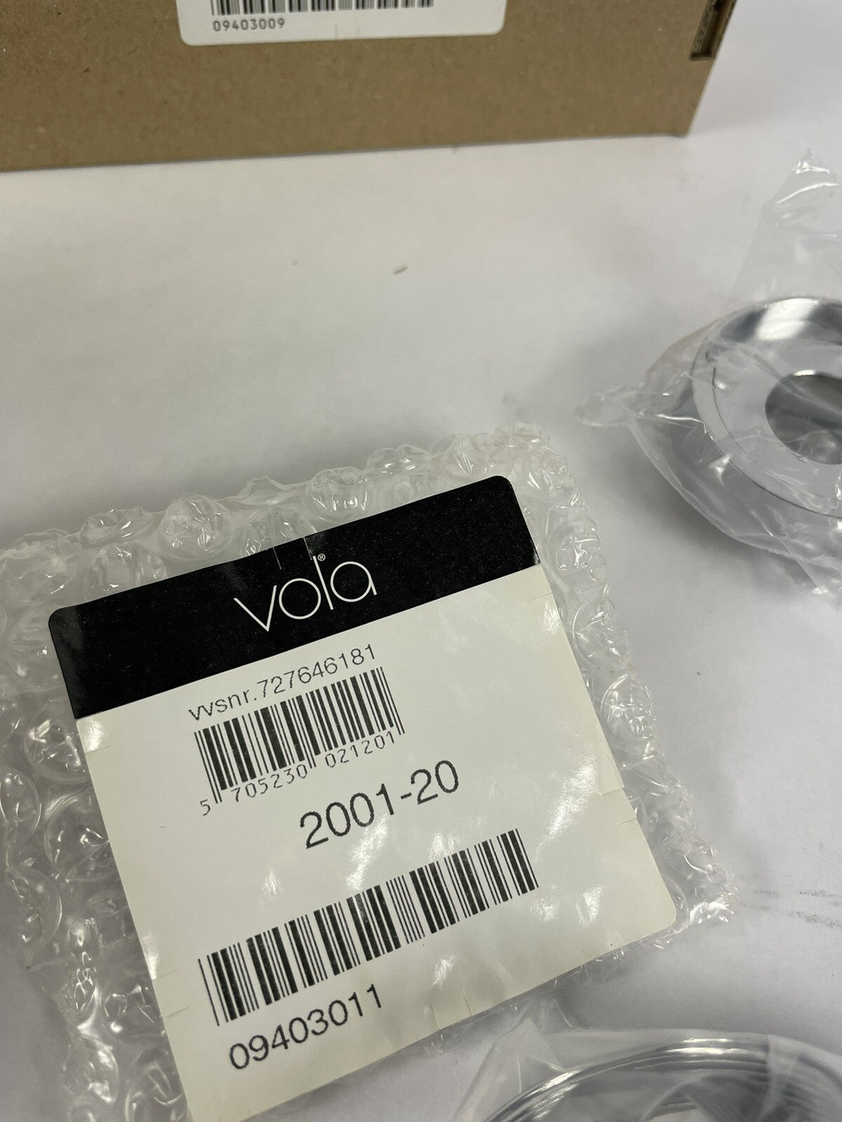 Vola NR52US-20 brushed chrome thermostatic temperature control handle for Series 5000 mixer valve
