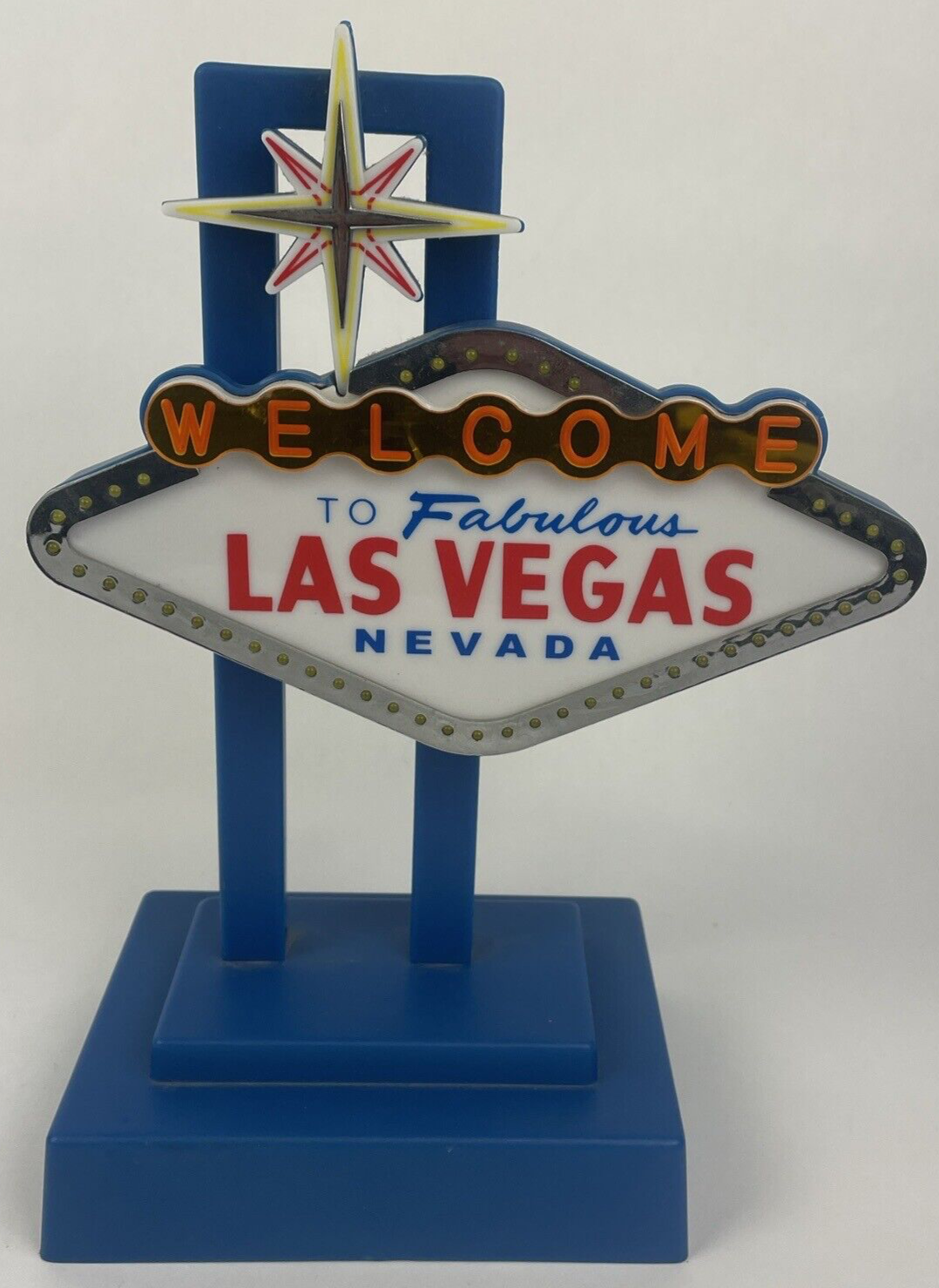 Vtg Welcome to Fabulous Las Vegas Nevada Bar Decor Sign with Flashing Lights 12"