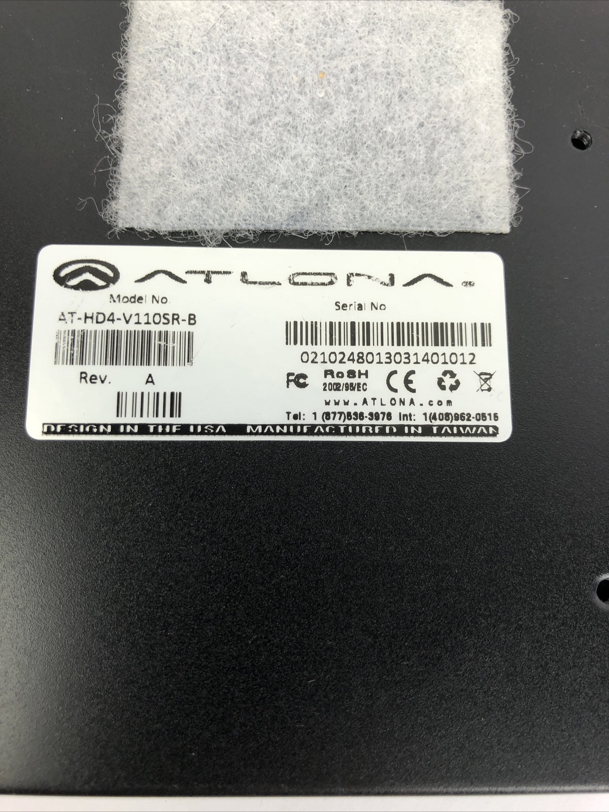 Atlona AT-HD4-V110SR-B High Speed HDMI Bi-Directional IR/RS232 Cat5/6/7 LOOK