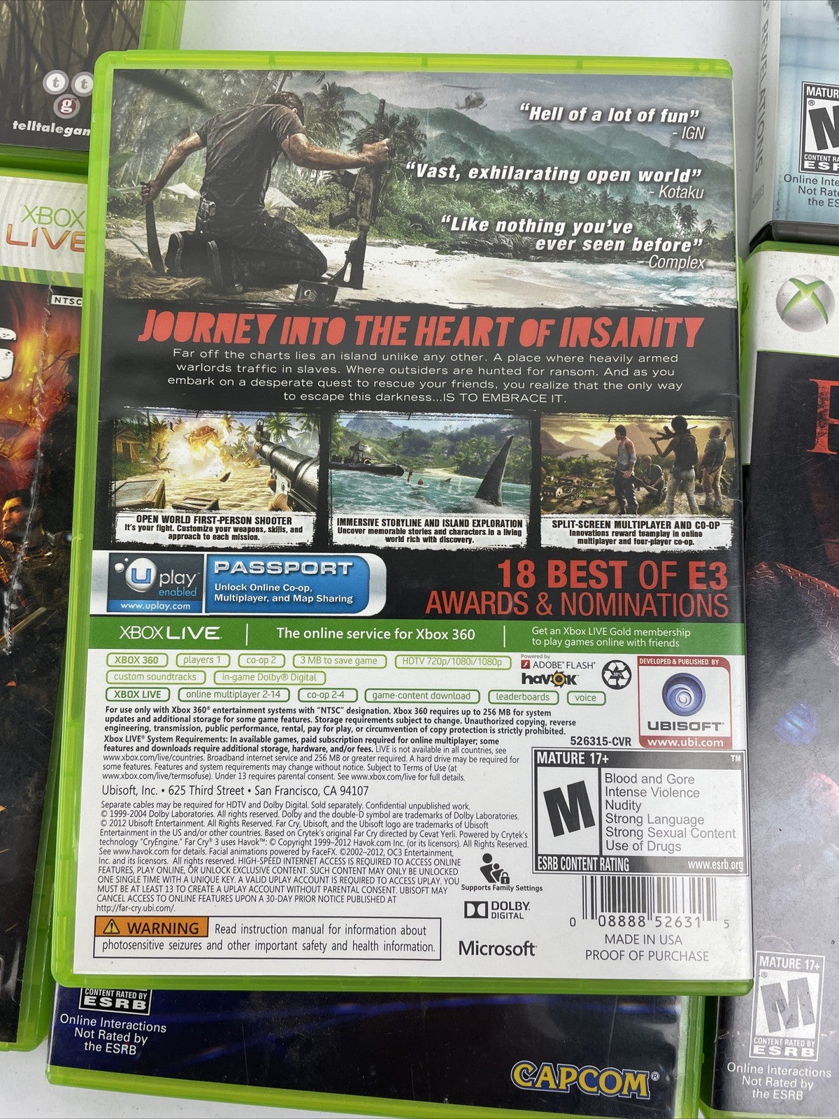 6 x XBOX 360 Action War Game Lot Complete W/ Manuals Resident Evil, Gears of War