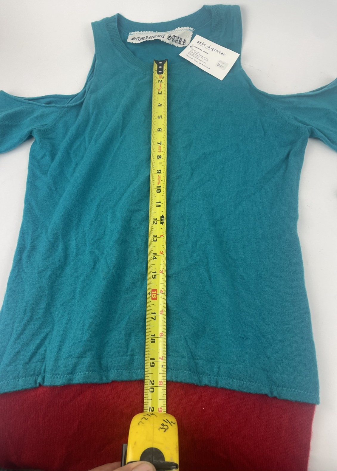 Y2K Haute Couture 100% Cashmere Long Sleeve Off the Shoulder Dress Pret A Porter